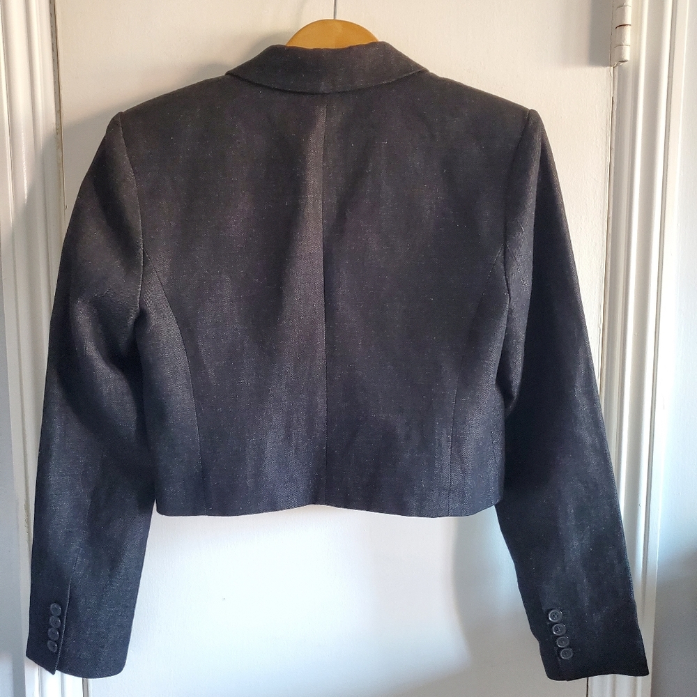 Banana Republic Loretta Wool Linen Cropped Blazer Size 4 Preppy Career Old Money - Picture 5 of 15